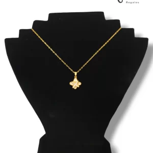 Collar giratorio flor blanca con cristales