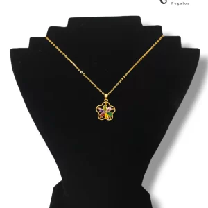Collar giratorio flor de colores